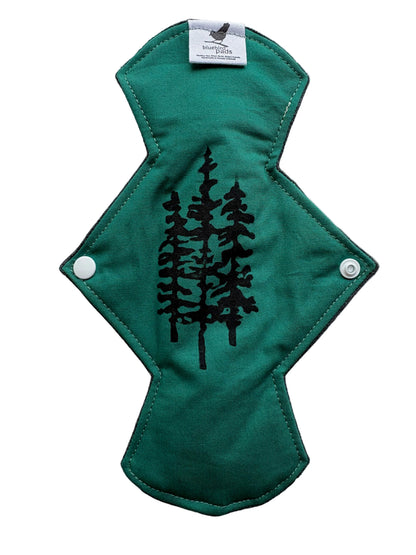 Forest green cloth pad with black tree Stamp design 