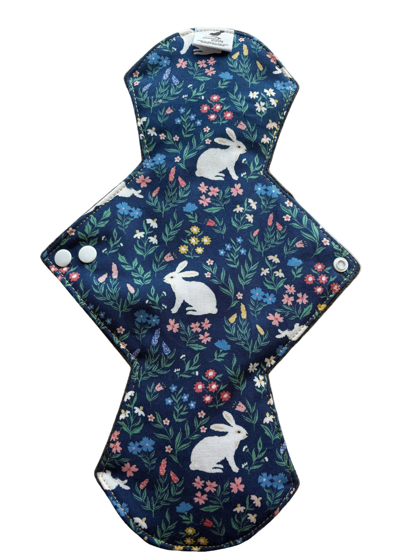 Floral-patterned organic cotton cloth pad with rabbit design 