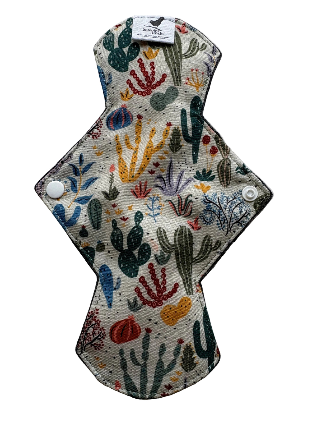 Reusable Period pad with a colourful cactus pattern 