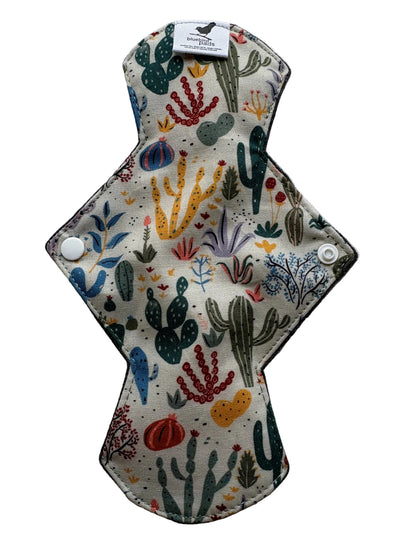 Reusable Period pad with a colourful cactus pattern 