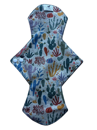 Heavy Flow Reusable menstrual pad with cactus and plant pattern 