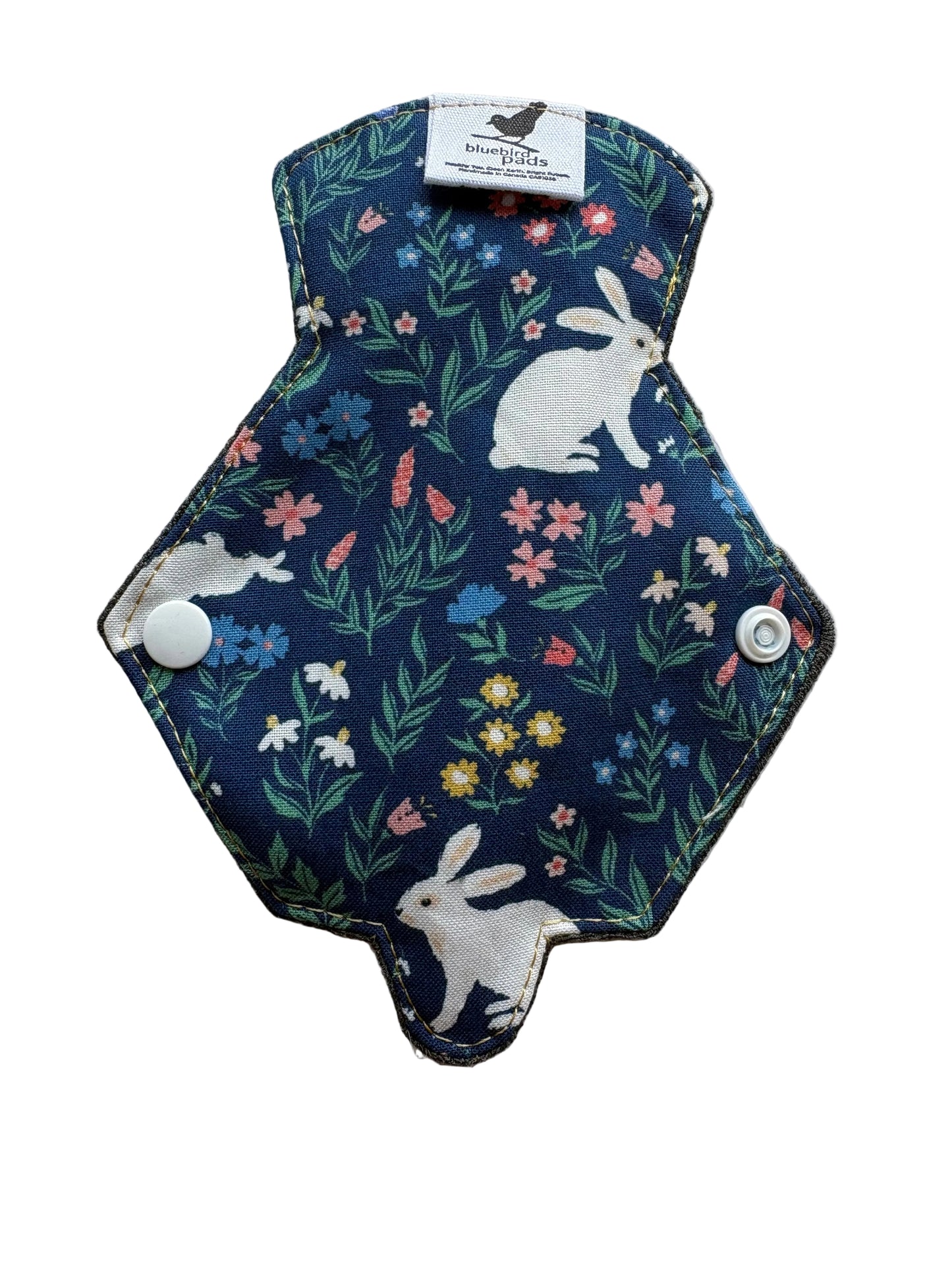 Reusable organic cotton Thong Liner with rabbit and floral pattern 