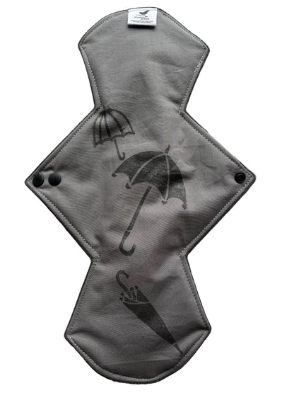 Grey cloth pad with umbrella stamp pattern 